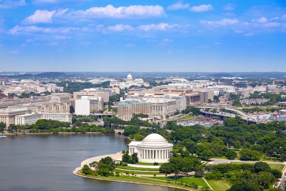 The image showcases a Vibrant urban scene of Washington, D.C., United States of America