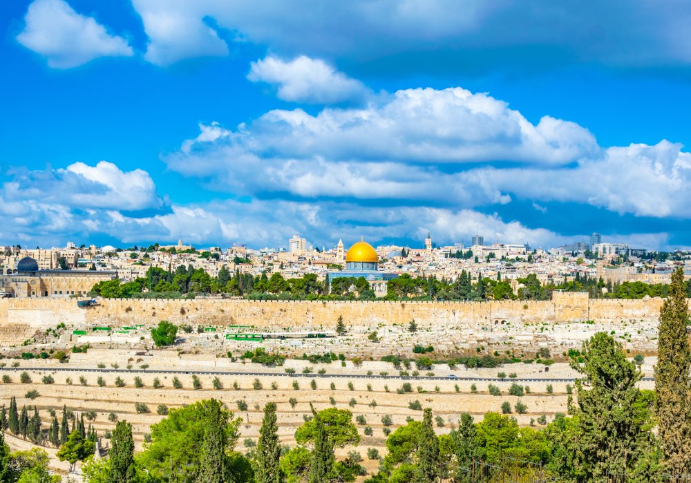 The image showcases a Vibrant urban scene of Jerusalem, Israel
