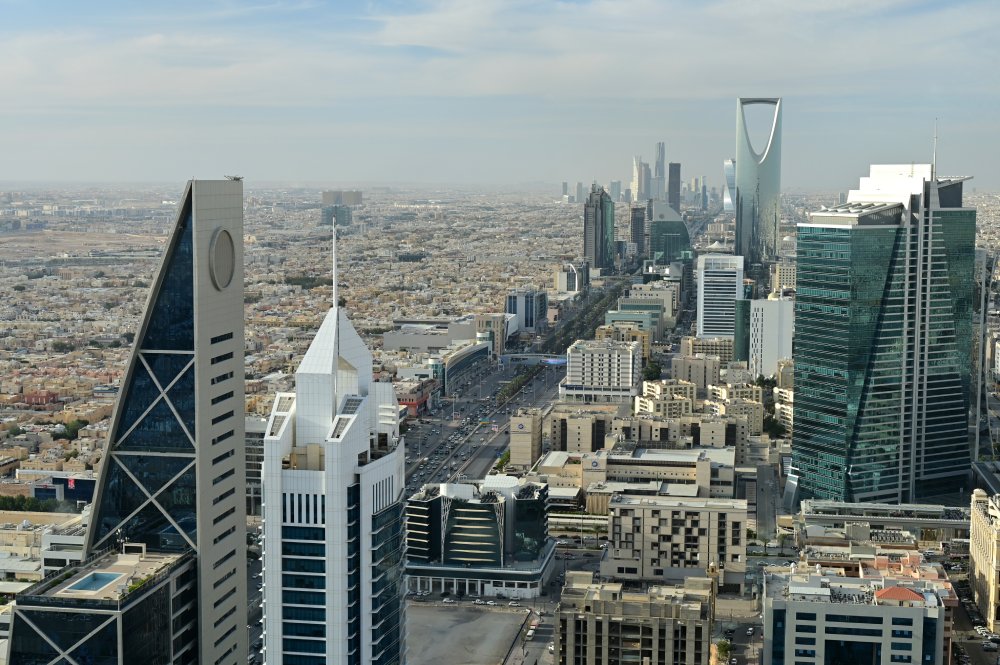 The image showcases a Vibrant urban scene of Riyadh, Saudi Arabia