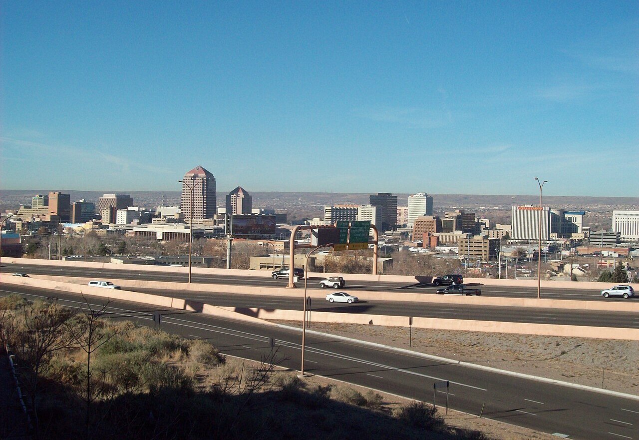 Albuquerque and Interstate 25 in New Mexico, USA