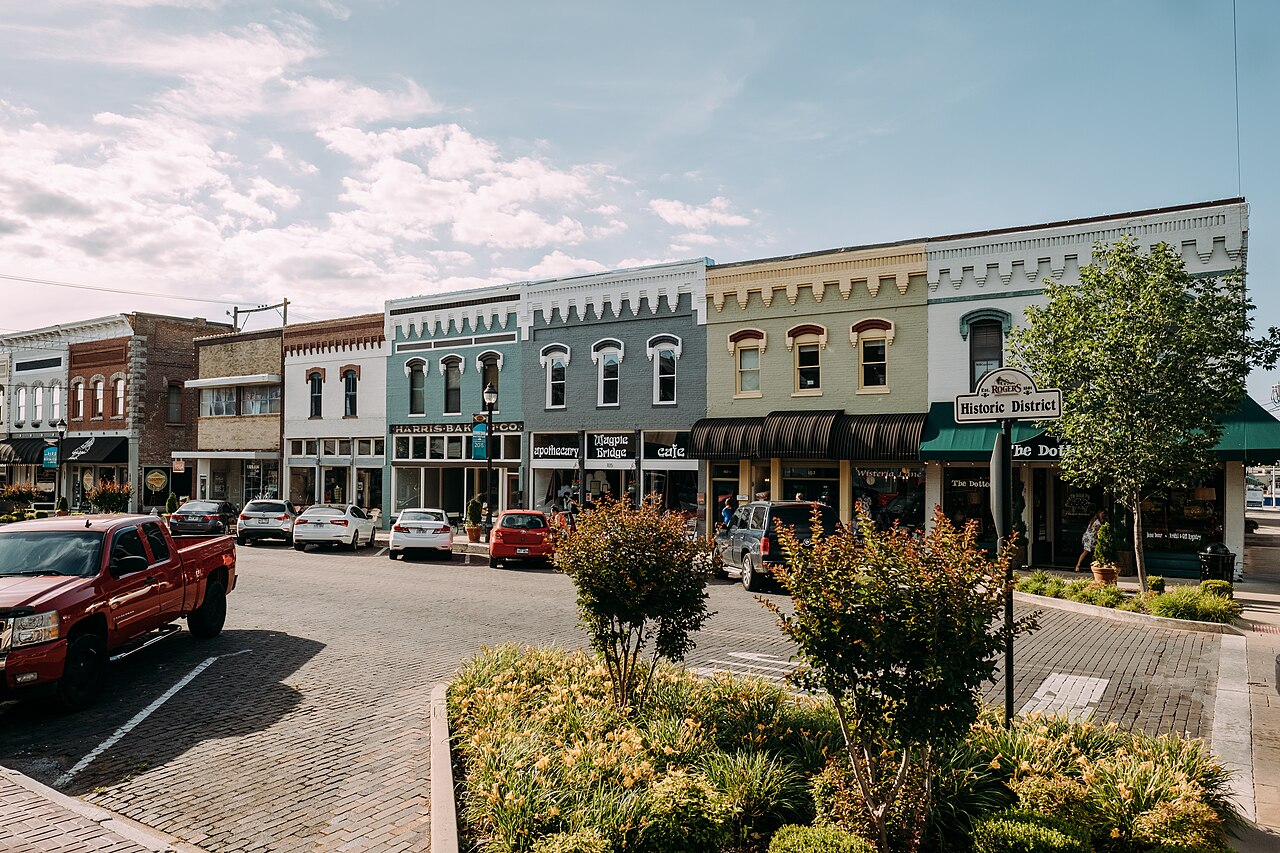 Historic downtown in Rogers, Arkansas