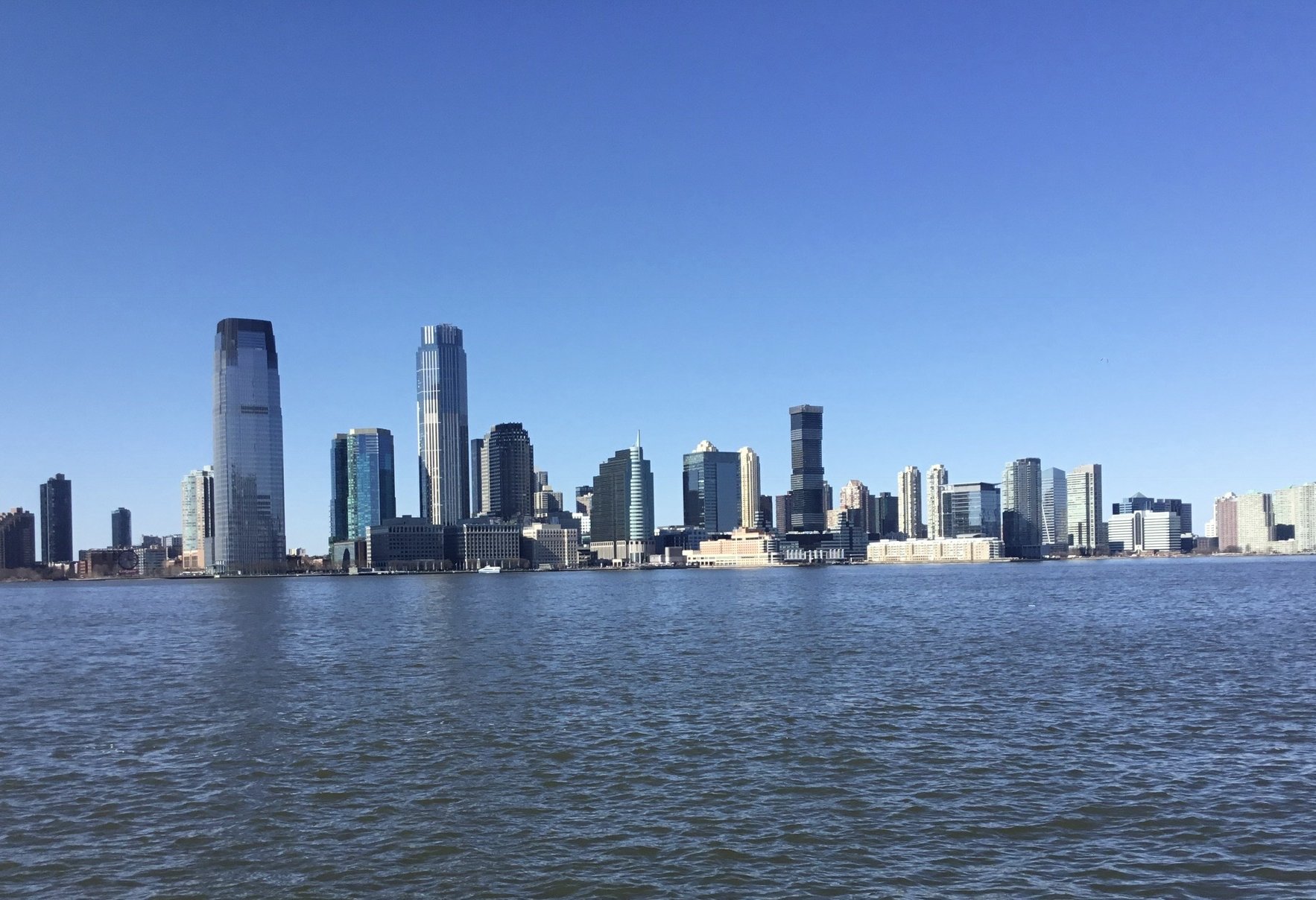 The Jersey City skyline seen from Battery Park City