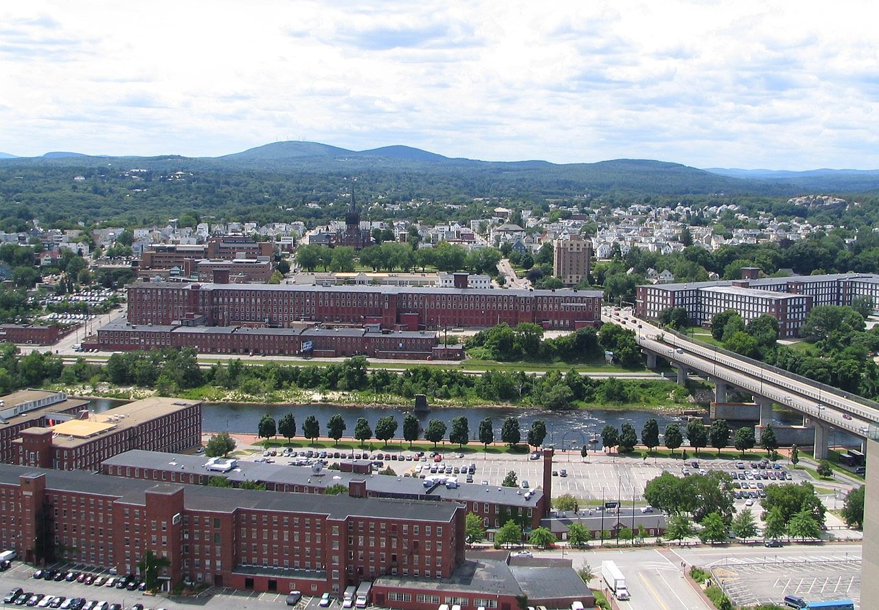 Aerial view of Manchester, New Hampshire