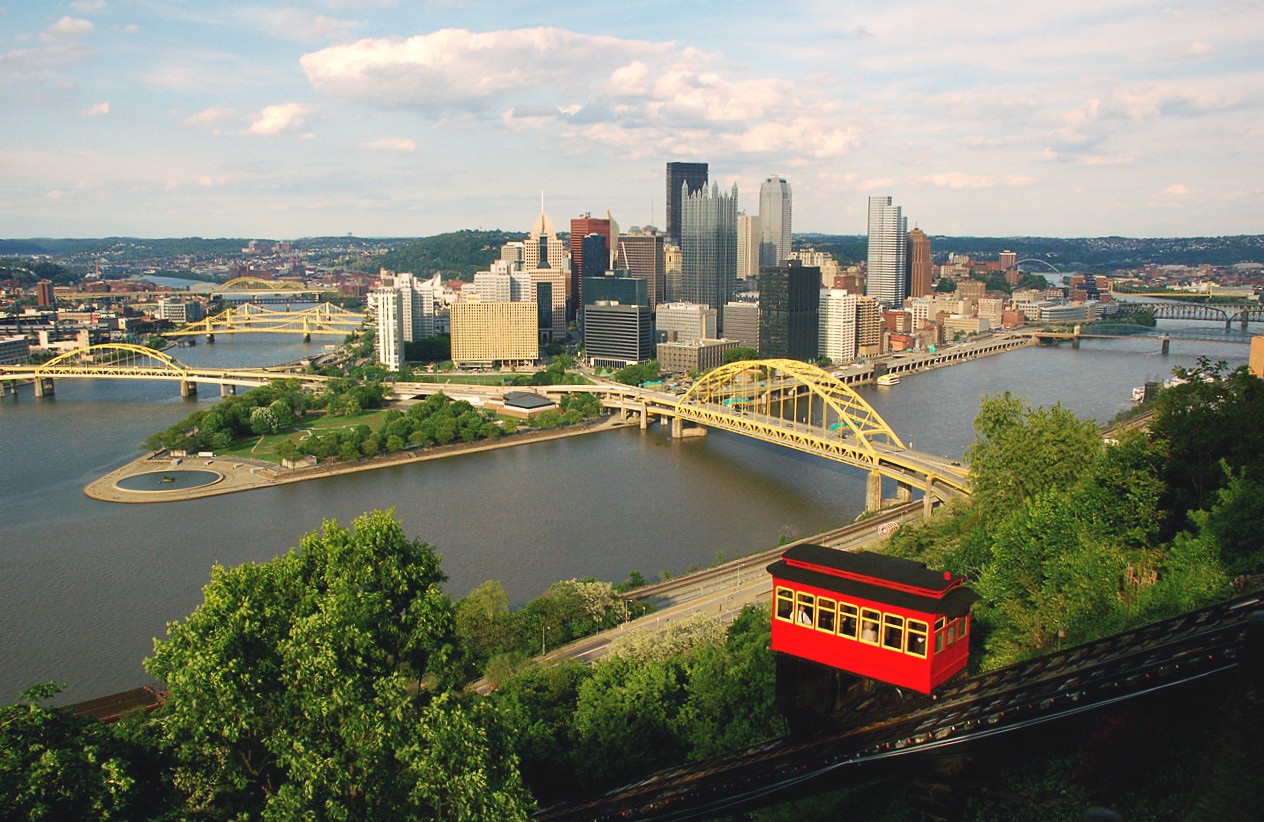 View of downtown Pittsburgh, Pennsylvania from the top