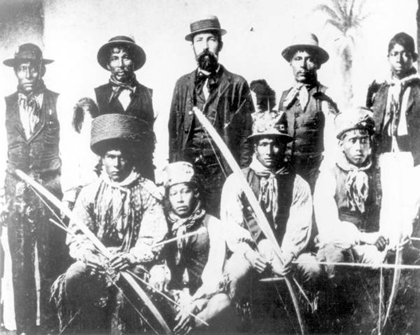 Captain Francis Asbury Hendry (Center, Standing) Poses With A Group Of Seminole Indians