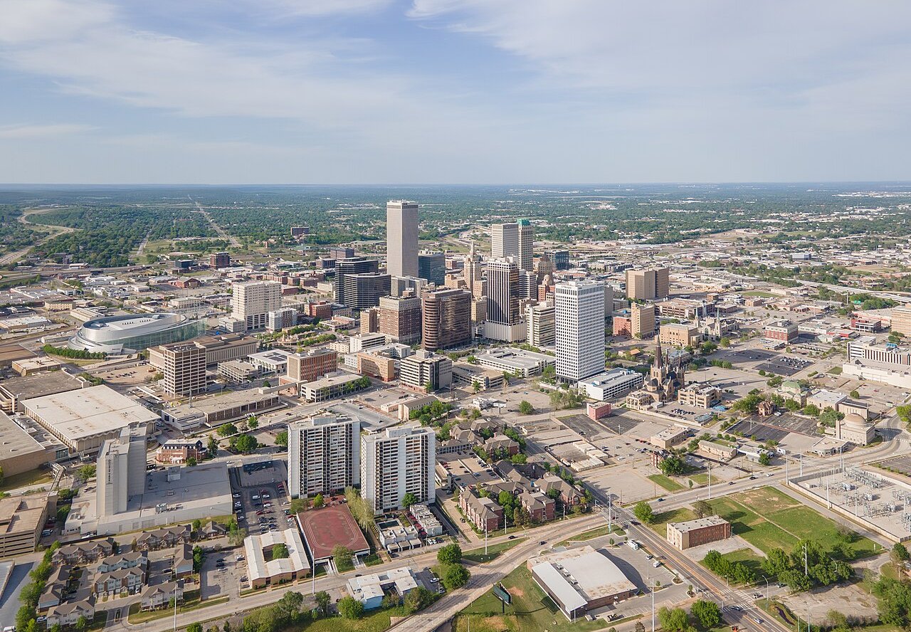 Tulsa Skyline Aerial View in April 2023