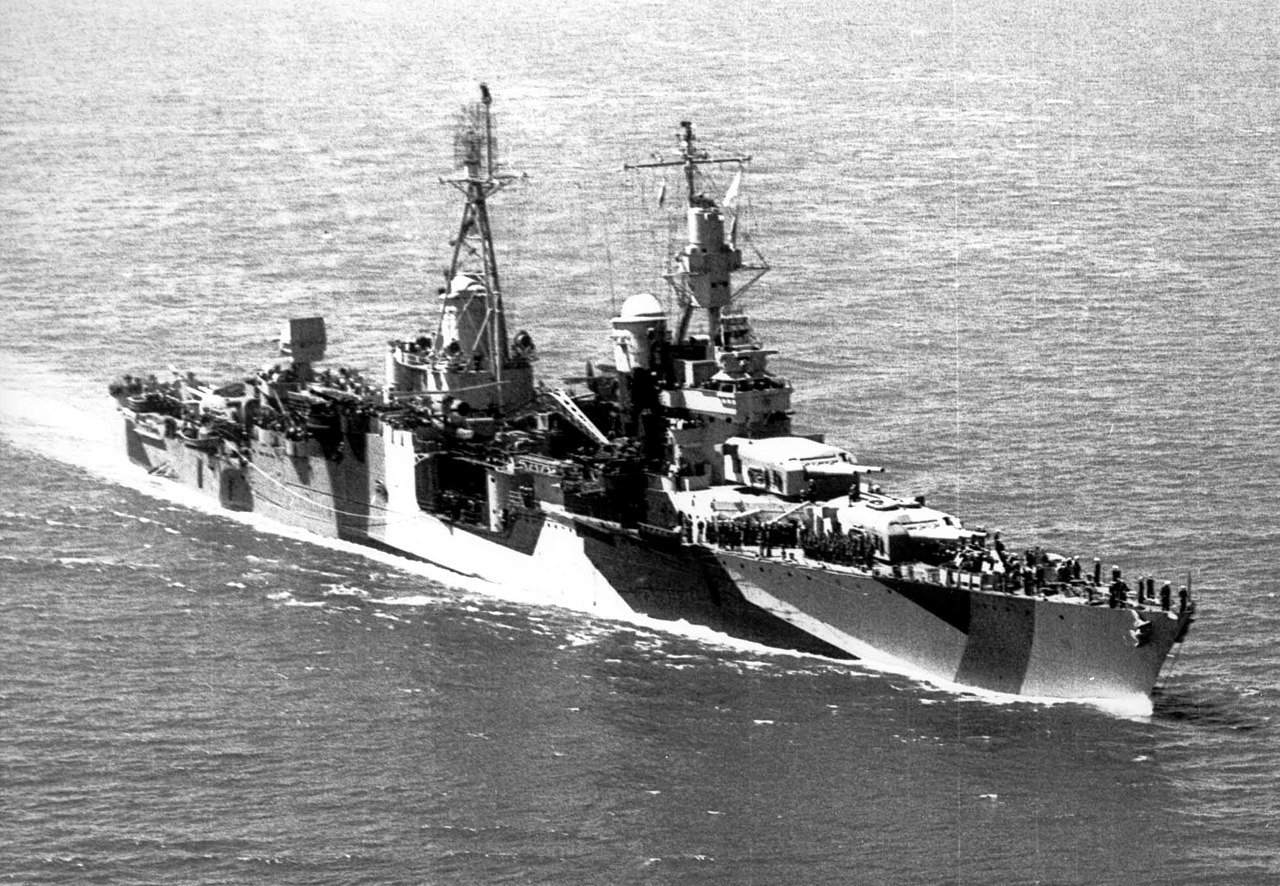 The U.S. Navy heavy cruiser USS Indianapolis