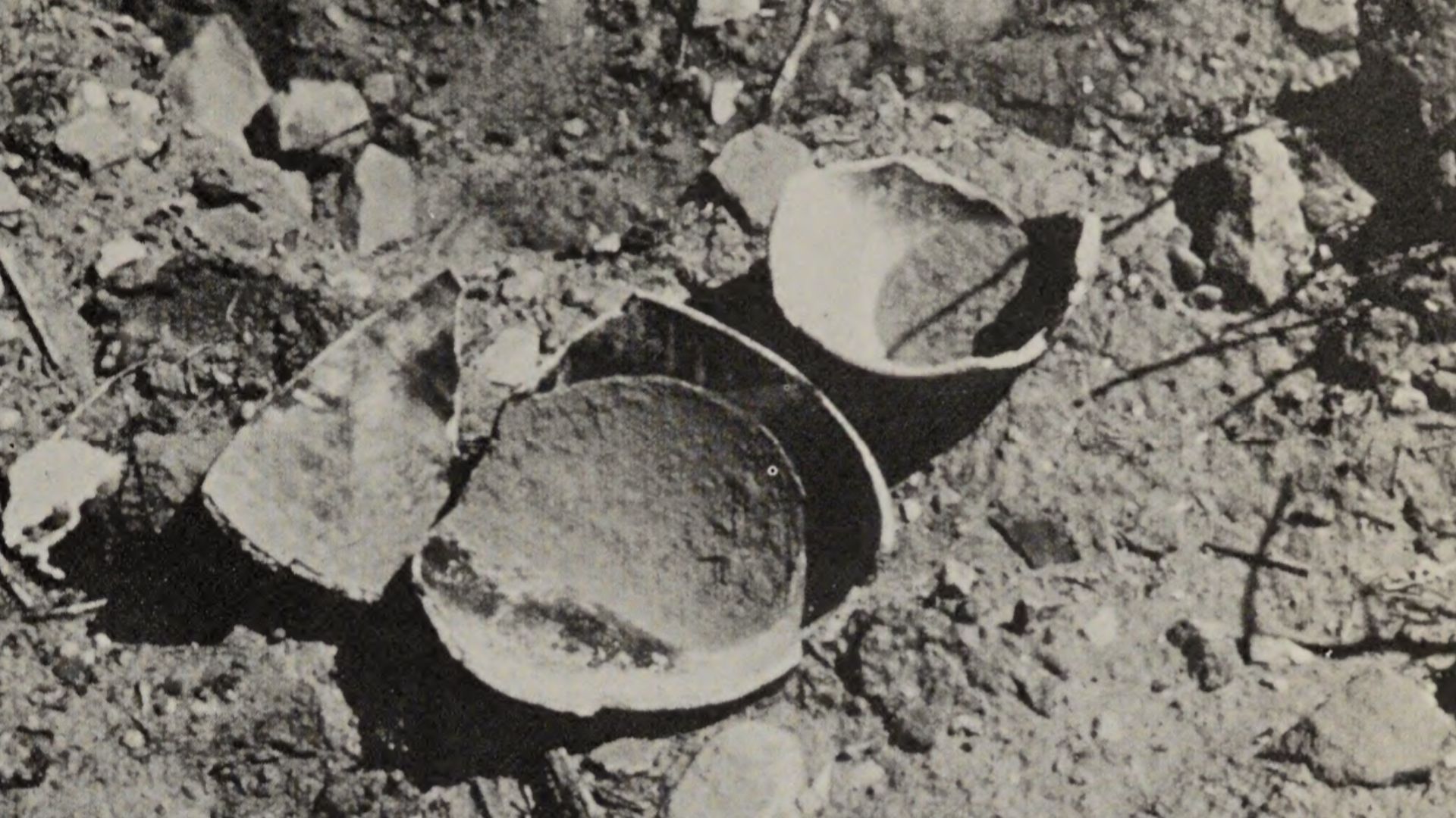 File:Plundered Native American grave site with broken pottery.png