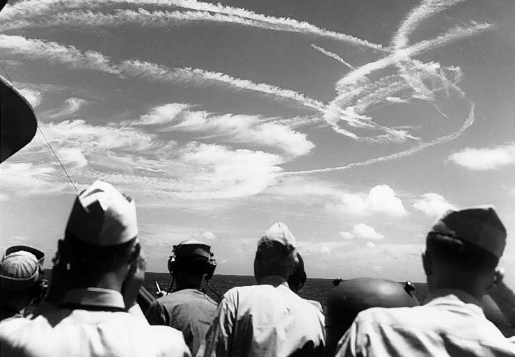 Fighter Plane Contrails In The Sky