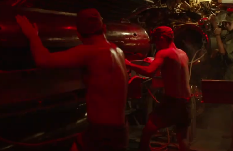 A screenshot from the movie USS Indianapolis: Men of Courage