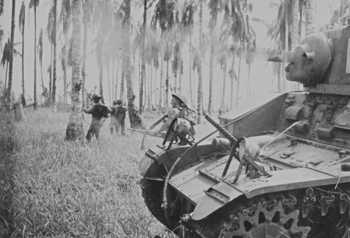 Australian Infantry And Armour At Buna