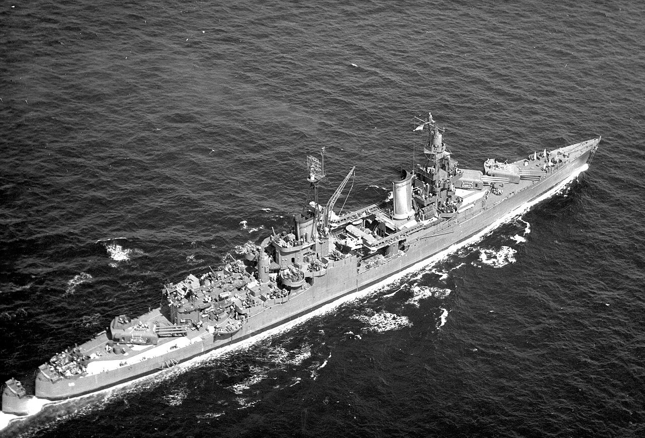 The U.S. Navy heavy cruiser USS Indianapolis