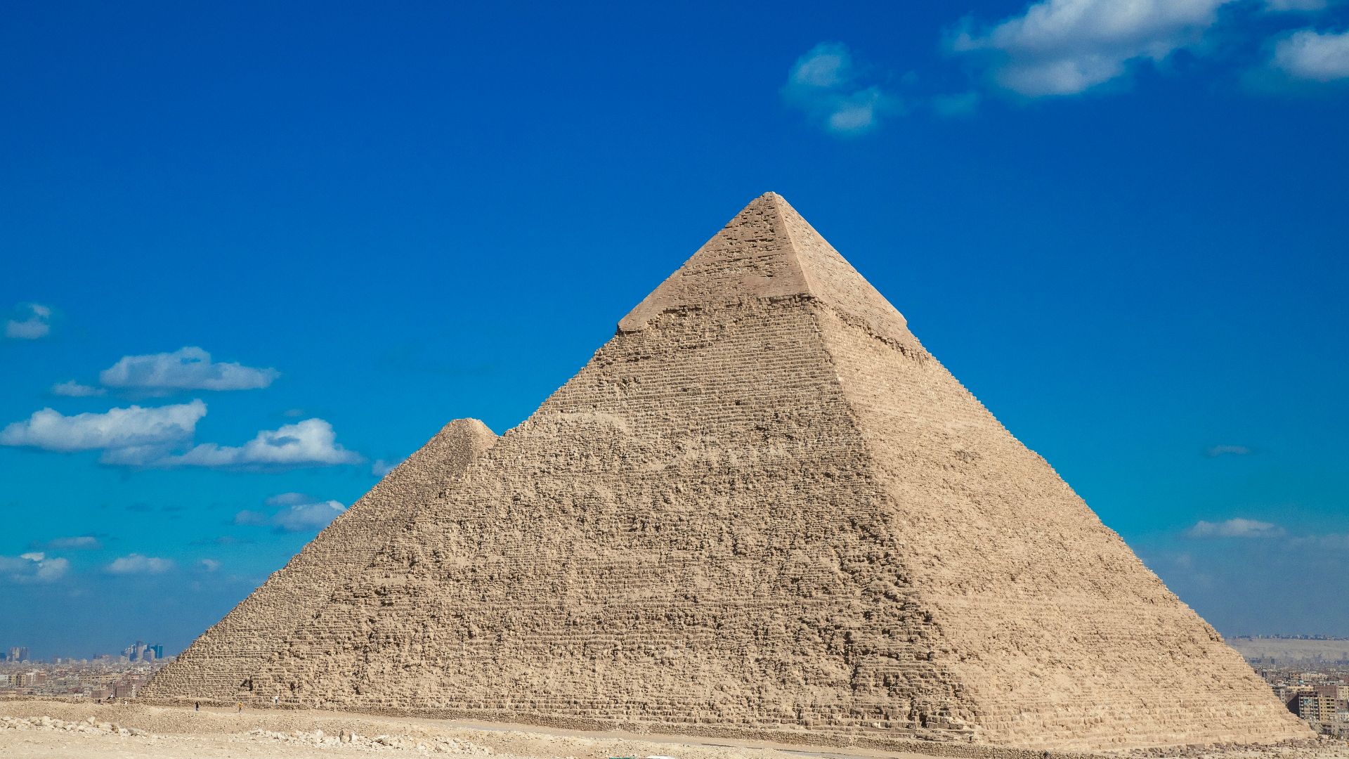 a pyramid in a desert