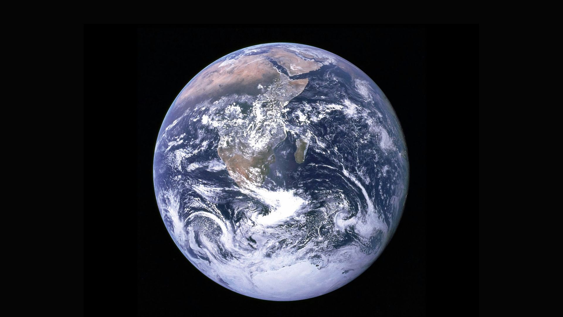 Earth with clouds above the African continent