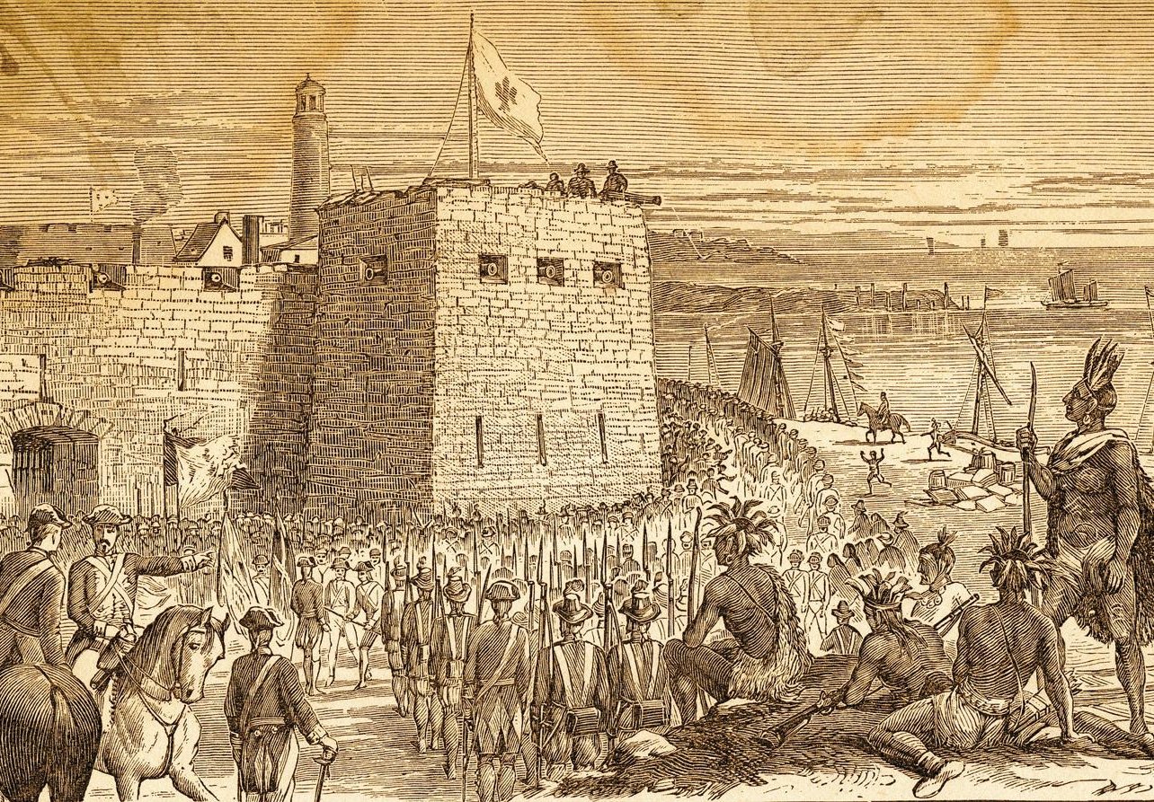 French soldiers and native warriors