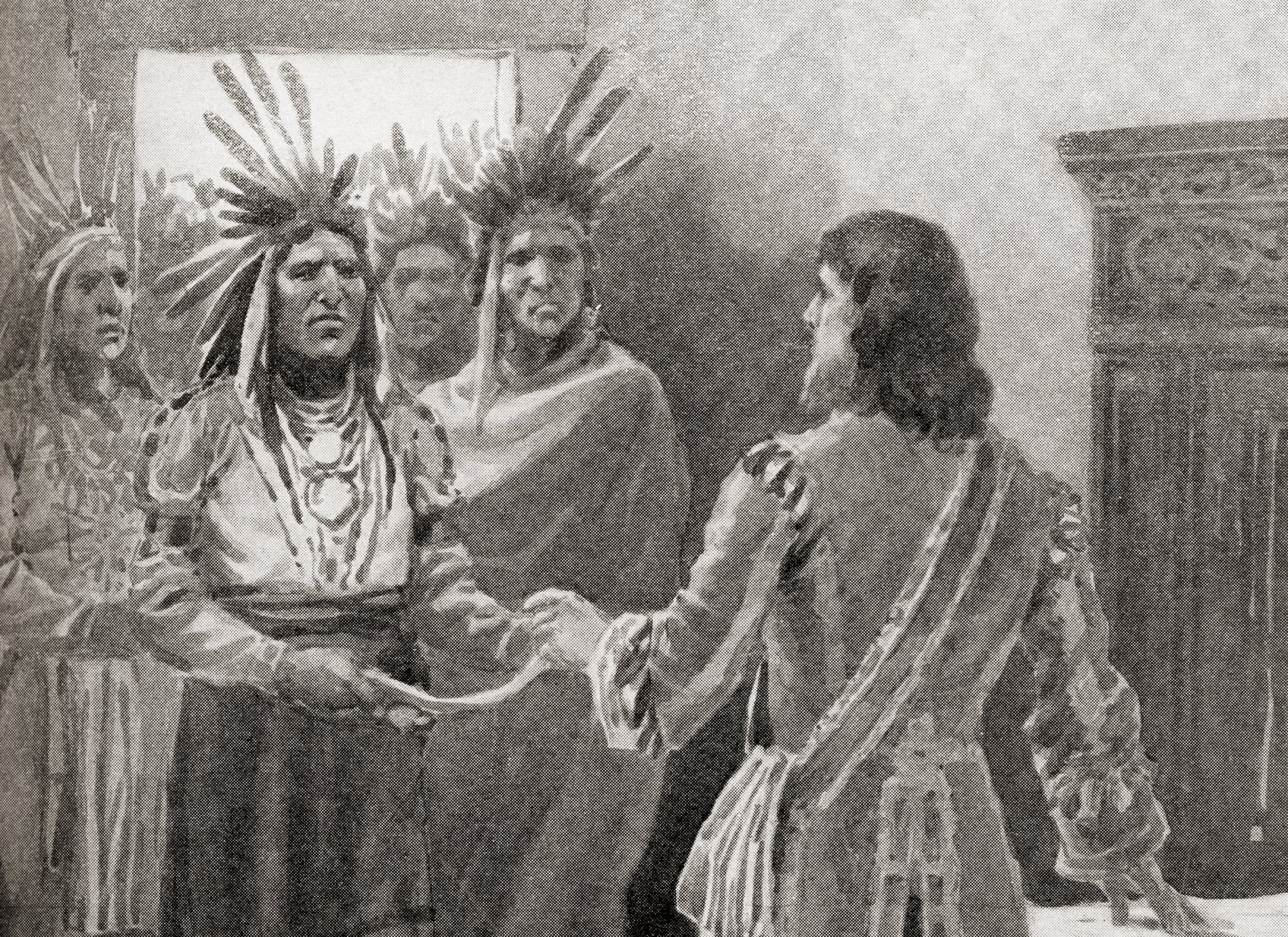 Pontiac delivering the wampum belt