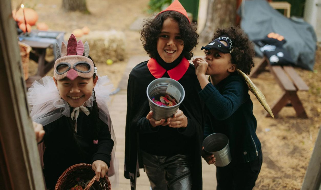 Children Doing Trick of Treat