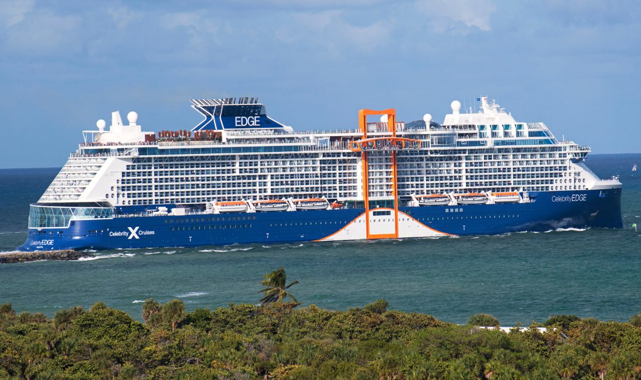 New cruise ship Celebrity Edge departing from Fort Lauderdale.