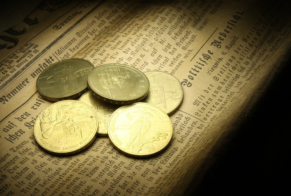 Closeup of coins