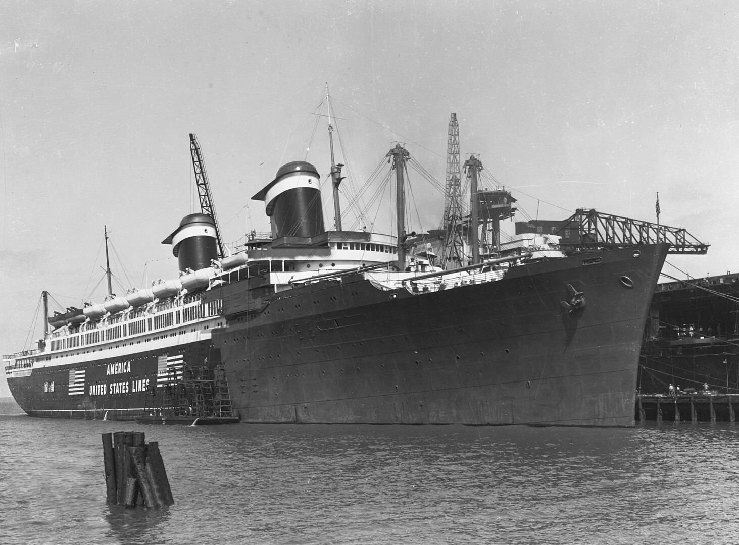SS America being converted to USS West Point