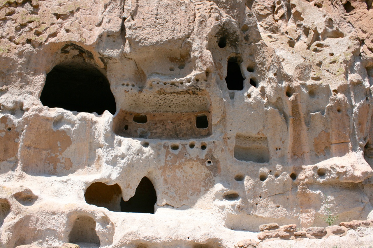 A close up of Bandelier Cliff Dwelling Features