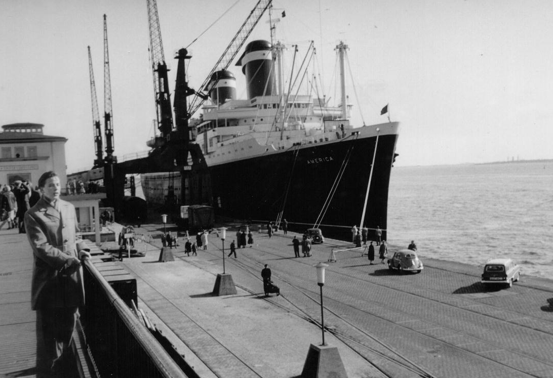 SS America in Bremerhaven, Germany in 1958