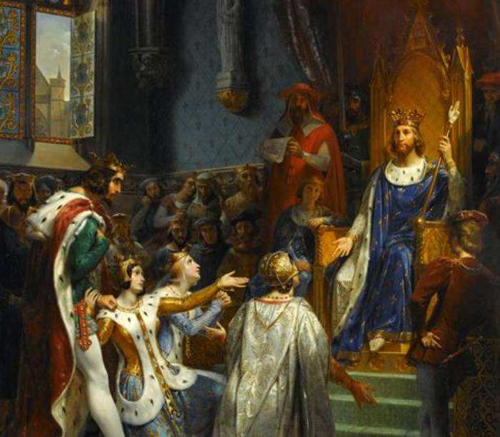 John II of France on throne