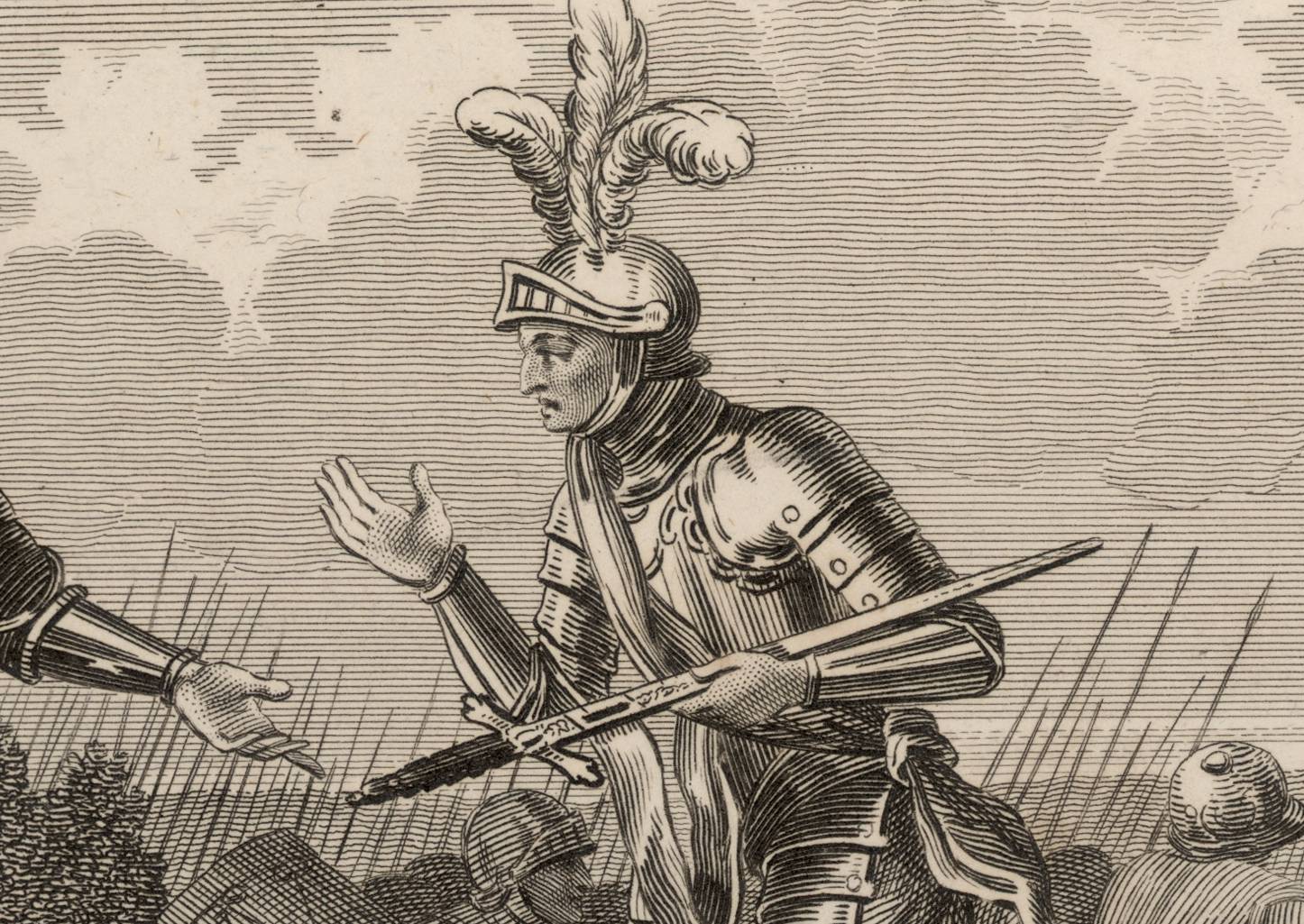 King John II of France offers his sword to Edward III