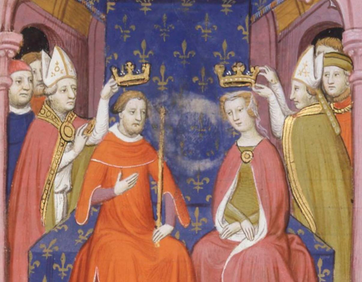 John being crowned King of France with his second wife Joan