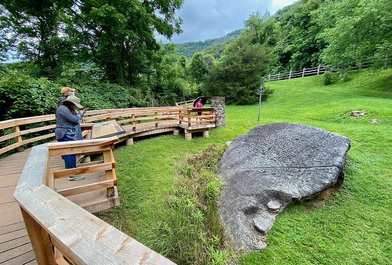 People Visit Judaculla Rock In Jackson County