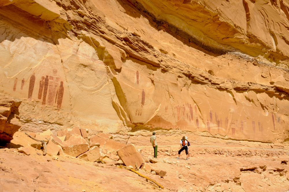Pictographs found on the Great Wall in Horseshoe Canyon