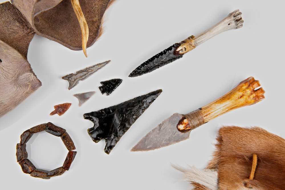 Stone Age Tools on white Background
