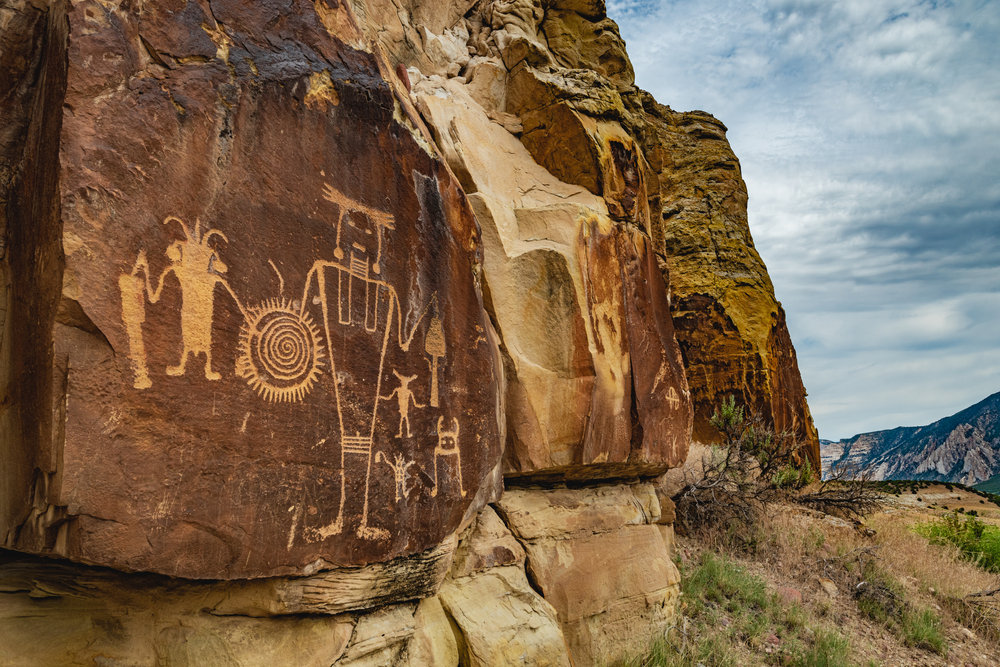 Ancient Warrior and anthropomorphic petroglyphs