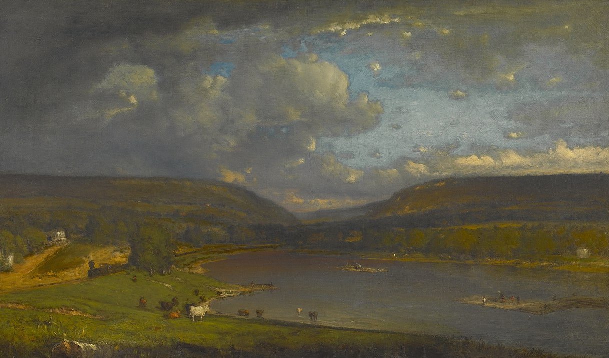 On the Delaware River, an oil painting (c. 1861–1863)