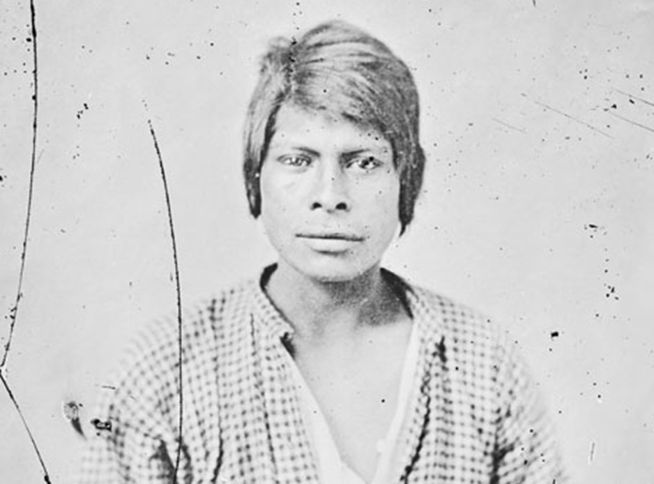 A photo of a young Choctaw man in 1868.