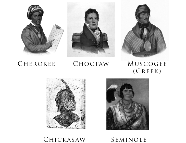 A collection of Public Domain images of the Five Civilized Tribes