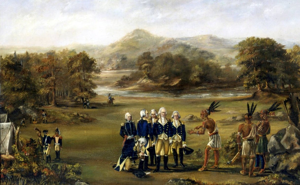 This depiction of the Treaty of Greenville negotiations