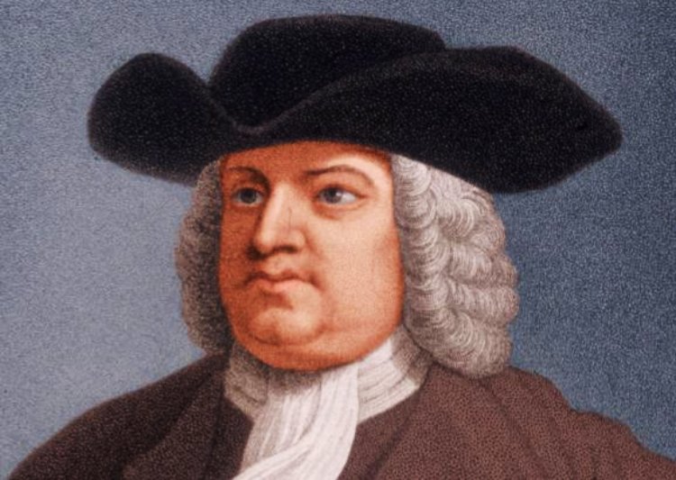 Portrait of William Penn wearing a black hat