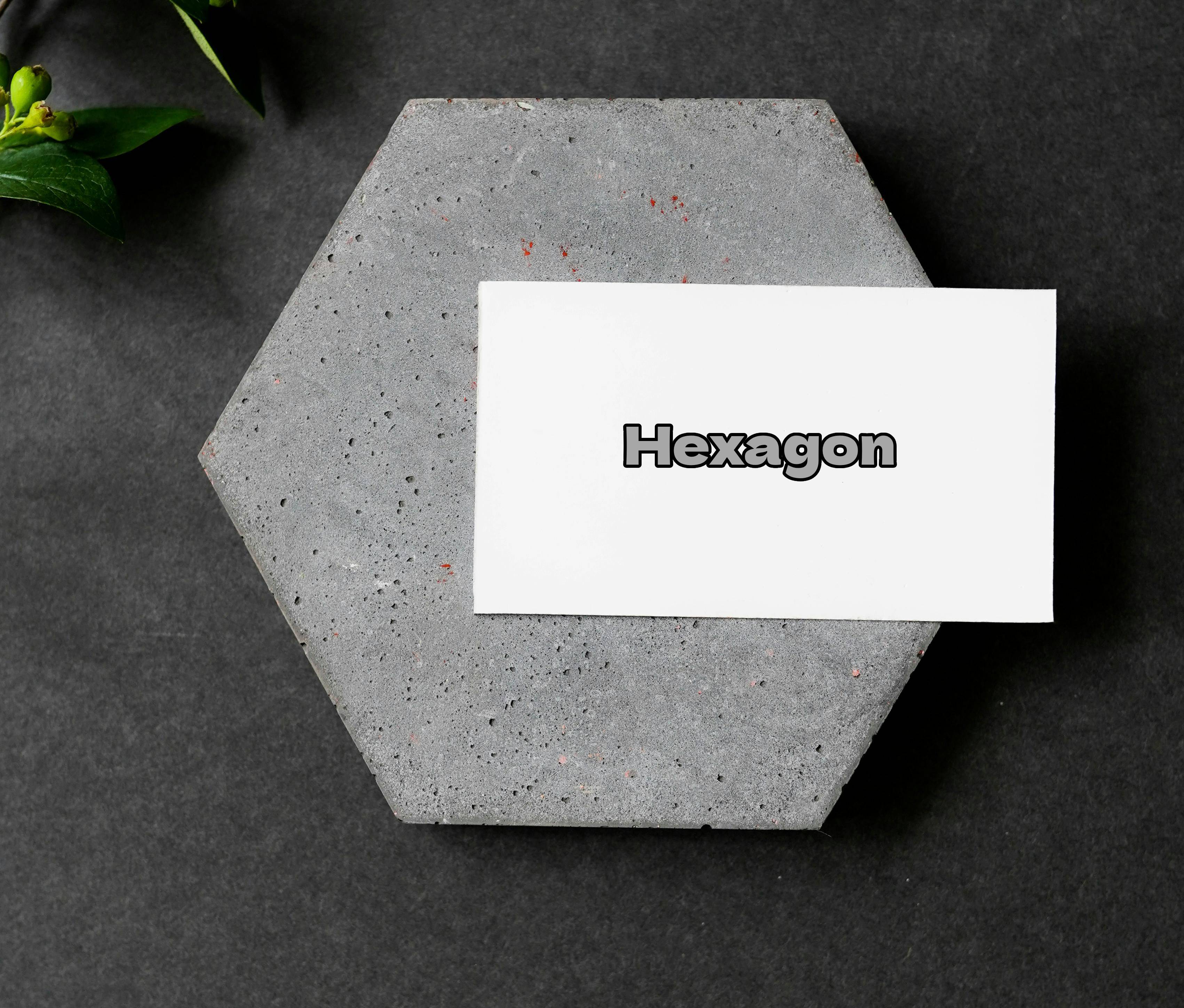 Hexagon text on  Card on top of Hexagon shape