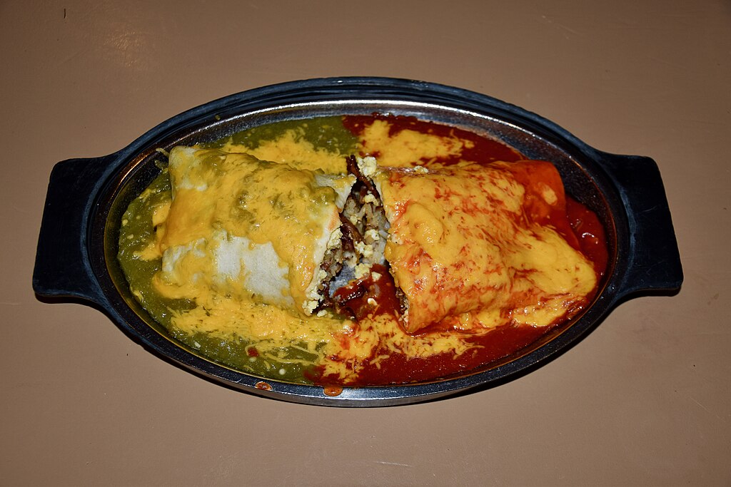 A New Mexican breakfast burrito from the Tia Sophia's diner in Santa Fe