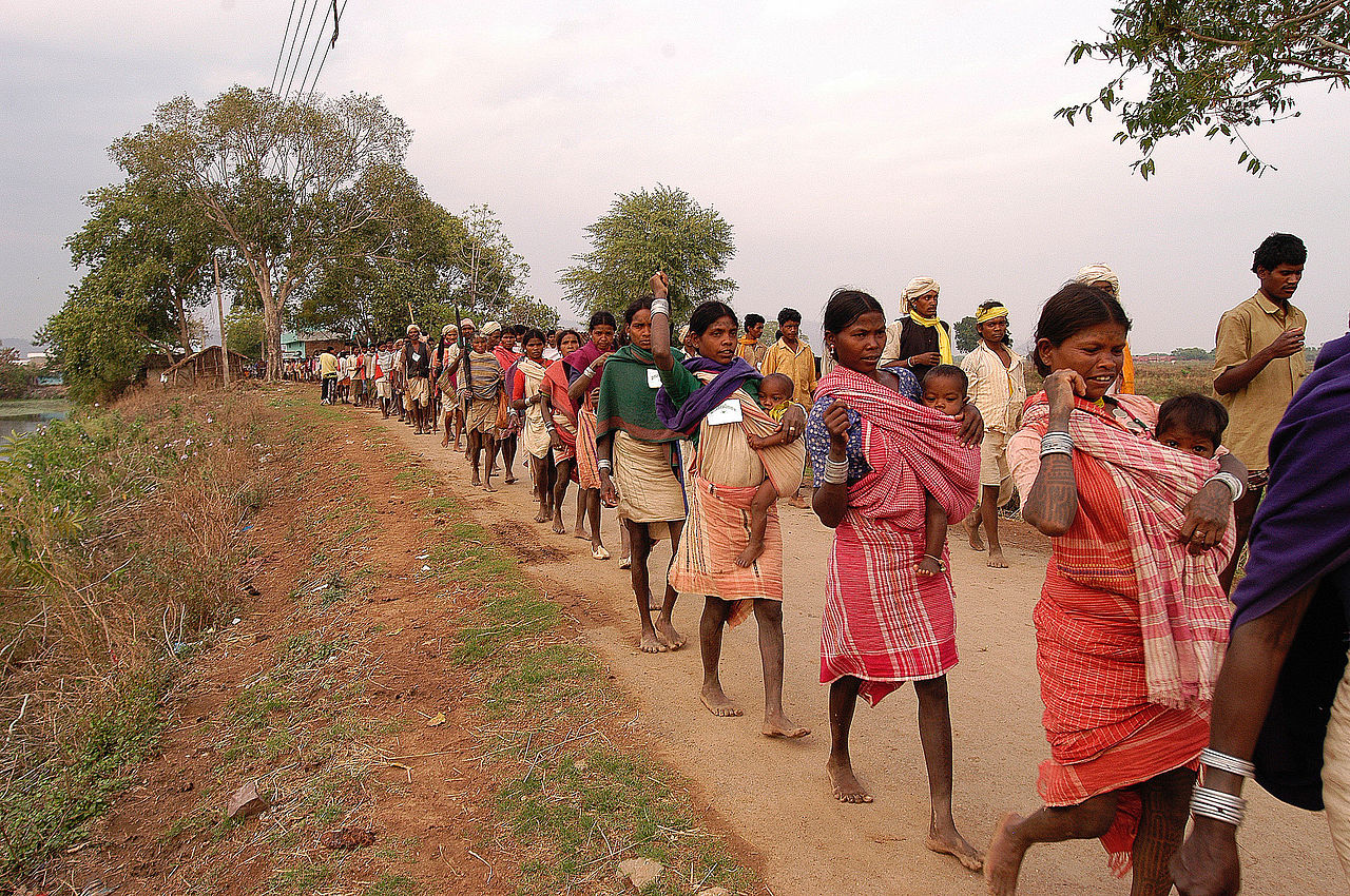 Baiga Adivasi In Protest Walk