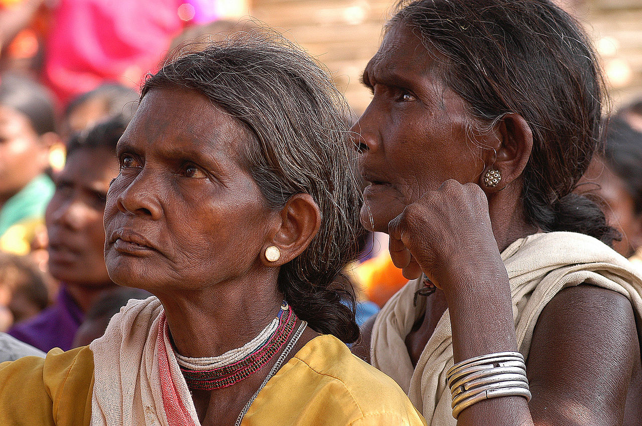 Baiga Women Attend Meeting In Niwas Khar, India