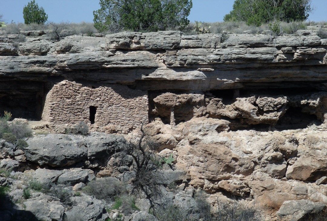 Cliff dwelligs of the Sinagua people in the area known as Montezuma Well.