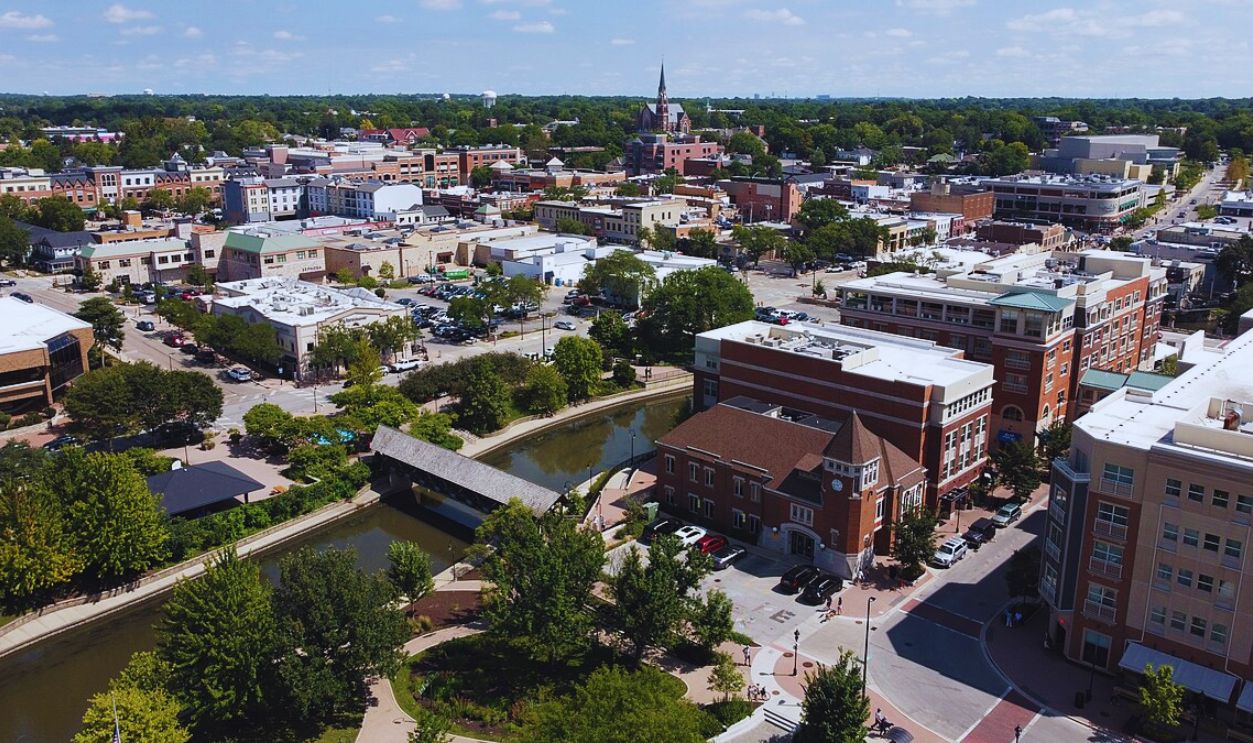 Downtown Naperville Aerial,  Illinois