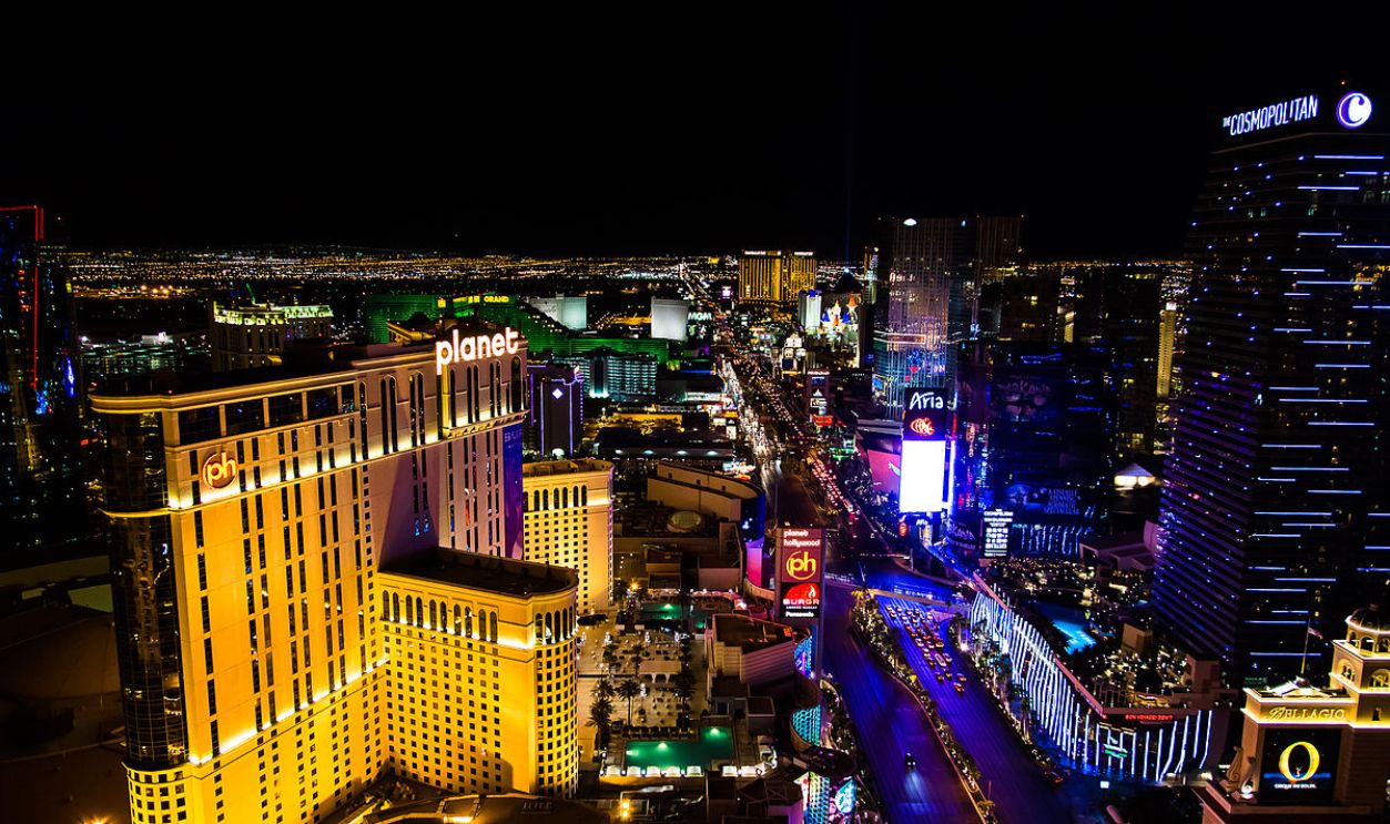 The Strip from Eiffel Tower, Las Vegas, Nevada
