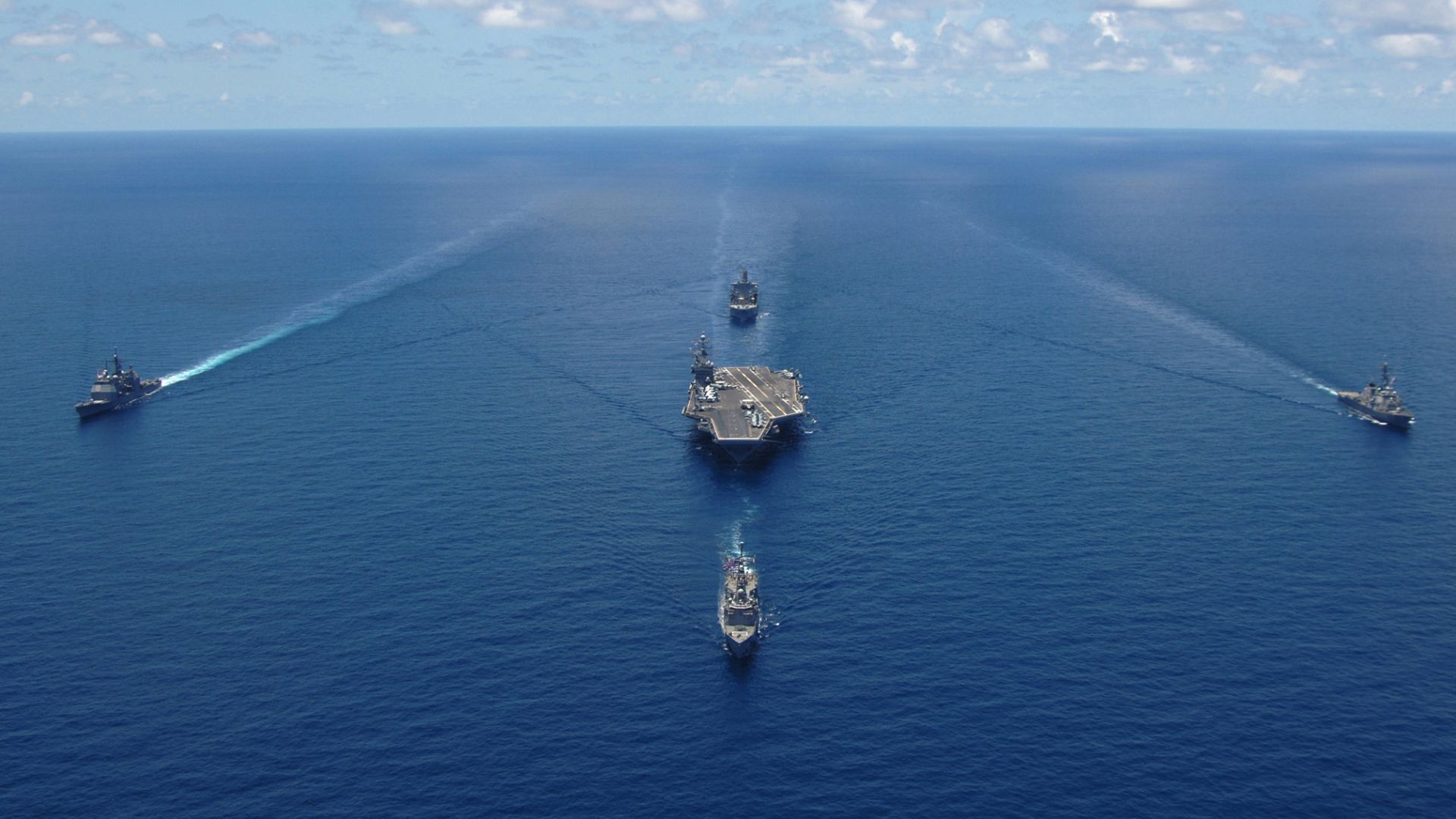 File:Aerial bow view of George Washington Carrier Strike Group in formation for photo exercise 060429-N-9621S-014.jpg