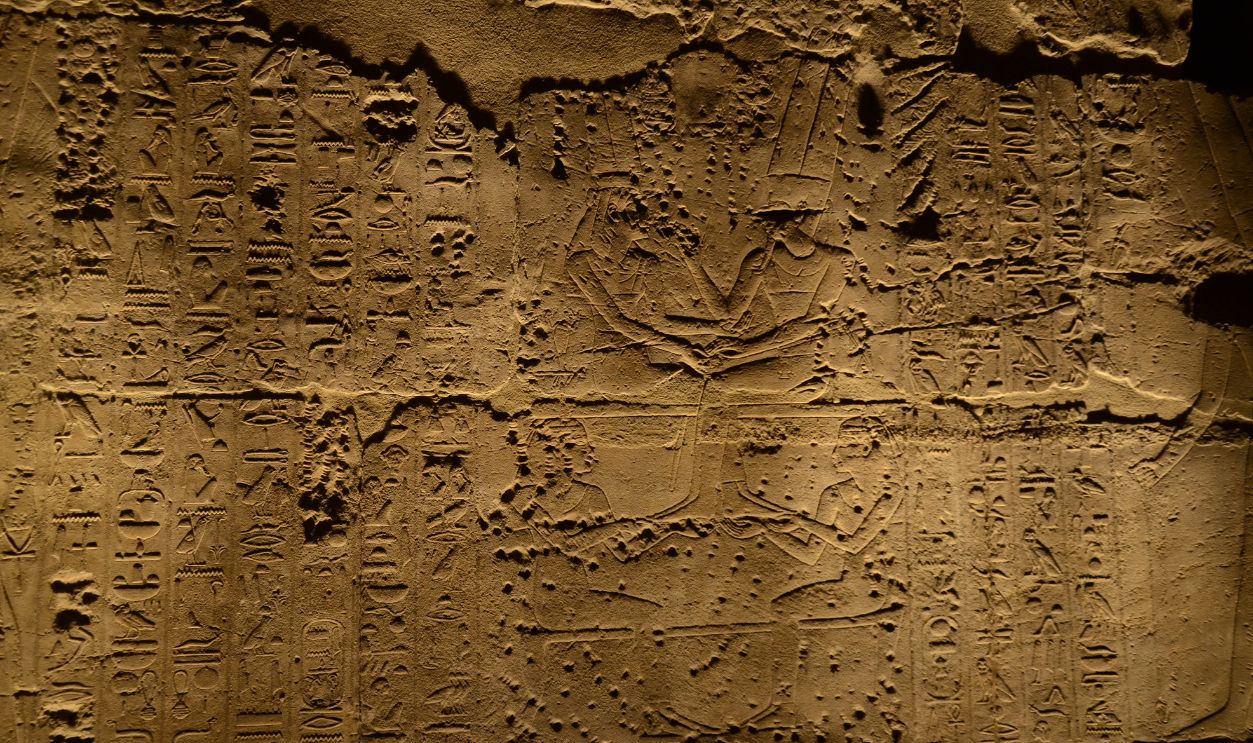 Well preserved Hieroglyph mural at Luxor temple.