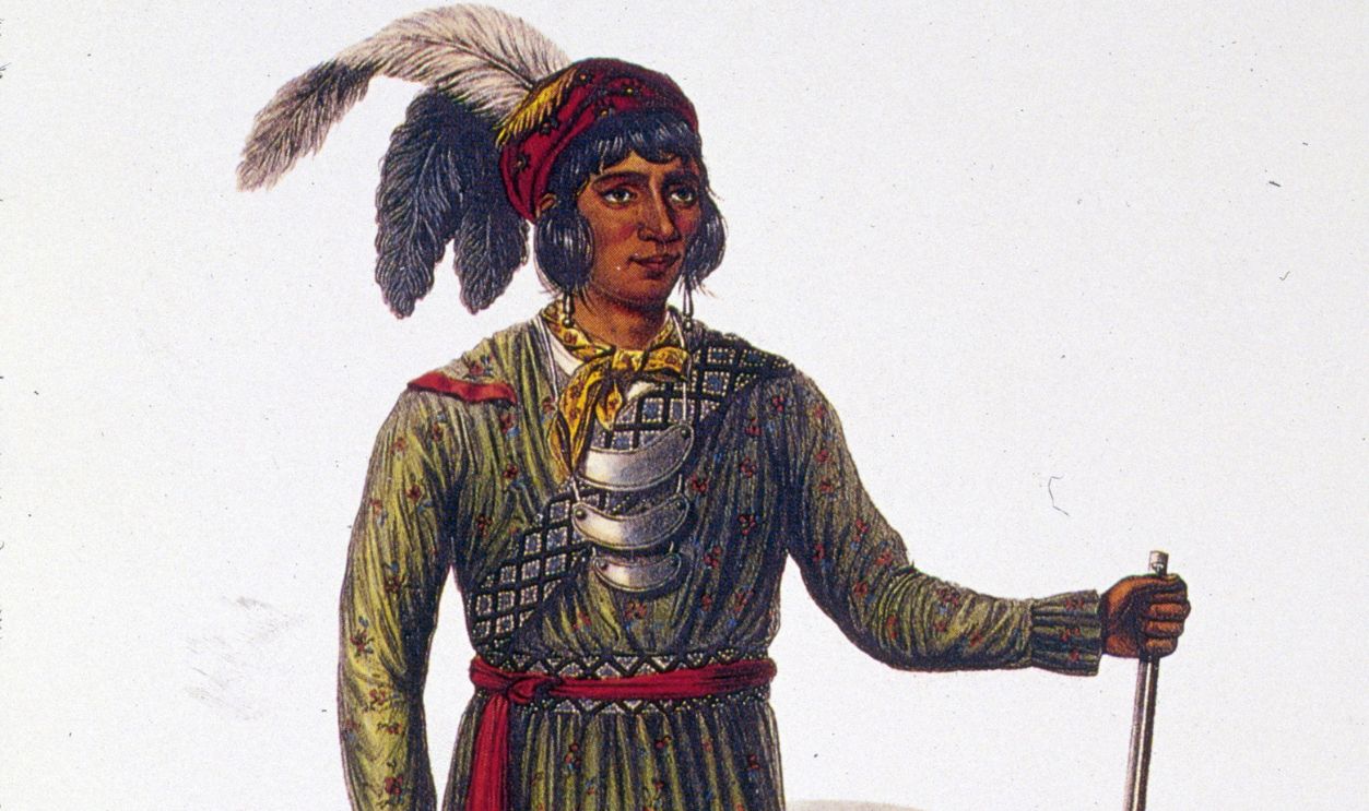 Gettyimages - 3070740, Osceola 1825: Osceola or Aseola (c.1800 - 1838), a Seminole chief born of a British father and a Creek Indian mother. He led his tribe against the settlers in the Seminole Wars but was captured and confined at Fort Mountrie, South Carolina, where he died.