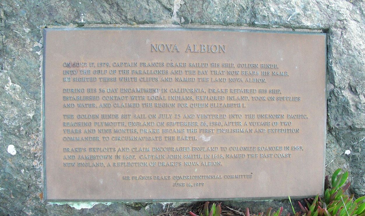 Sir Francis Drake Quadracentennial Plaque at Drake's Beach, Point Reyes National Seashore, Marin County, California