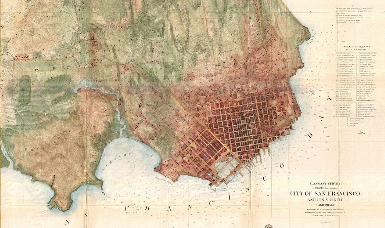 1858 U.S. Coast Survey Chart or Map of San Francisco, Califorina - Geographicus - SanFrancisco